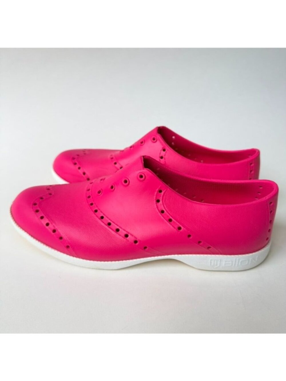 BiiON Wingtip Oxford Spikeless Golf Shoes Pink Size M8-W10